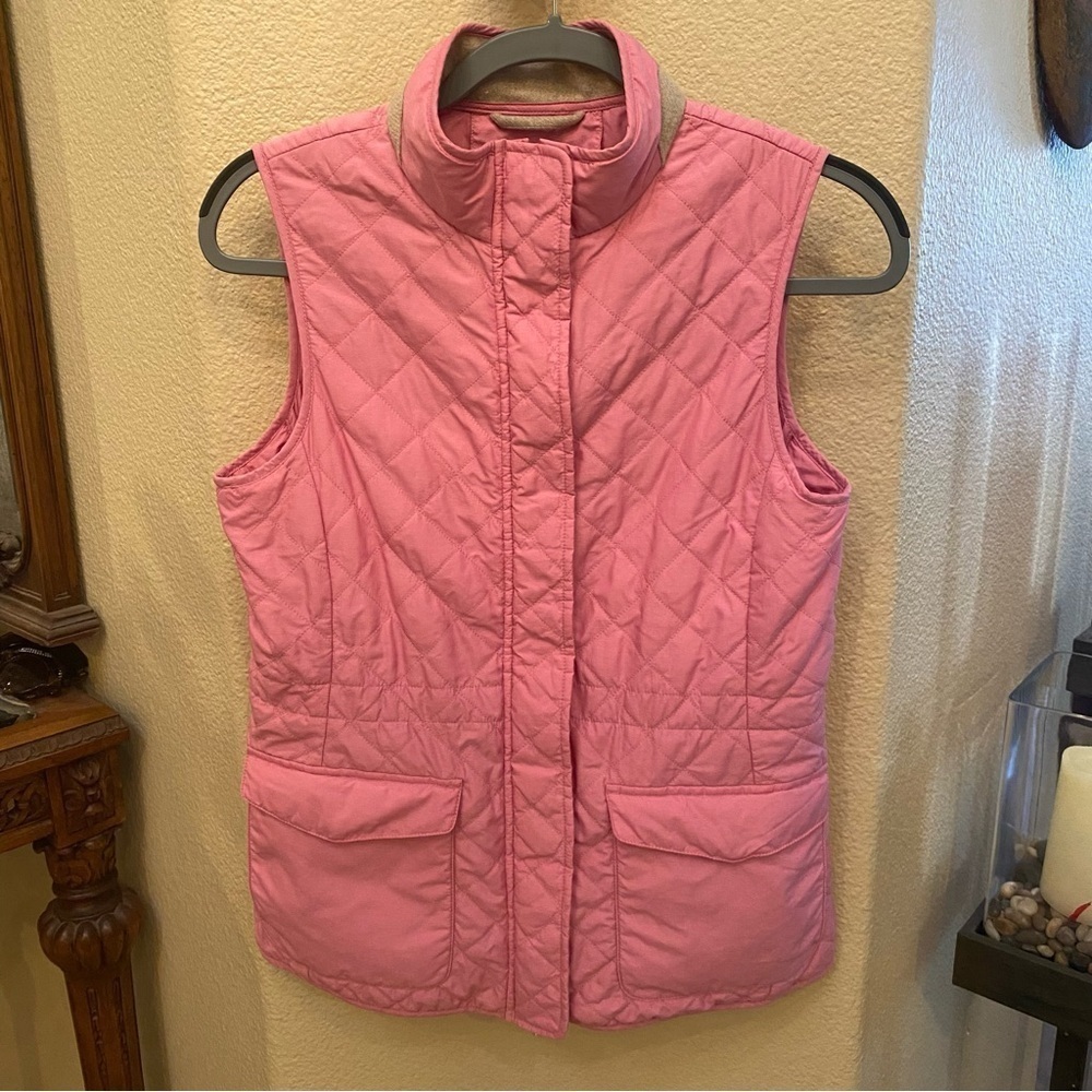 PETER MILLAR Women Pink Quilted Vest Size Small
